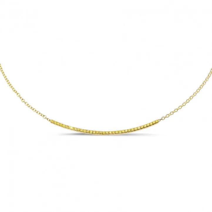 0.30 quilates gargantilla fina en oro amarillo con diamantes amarillos 