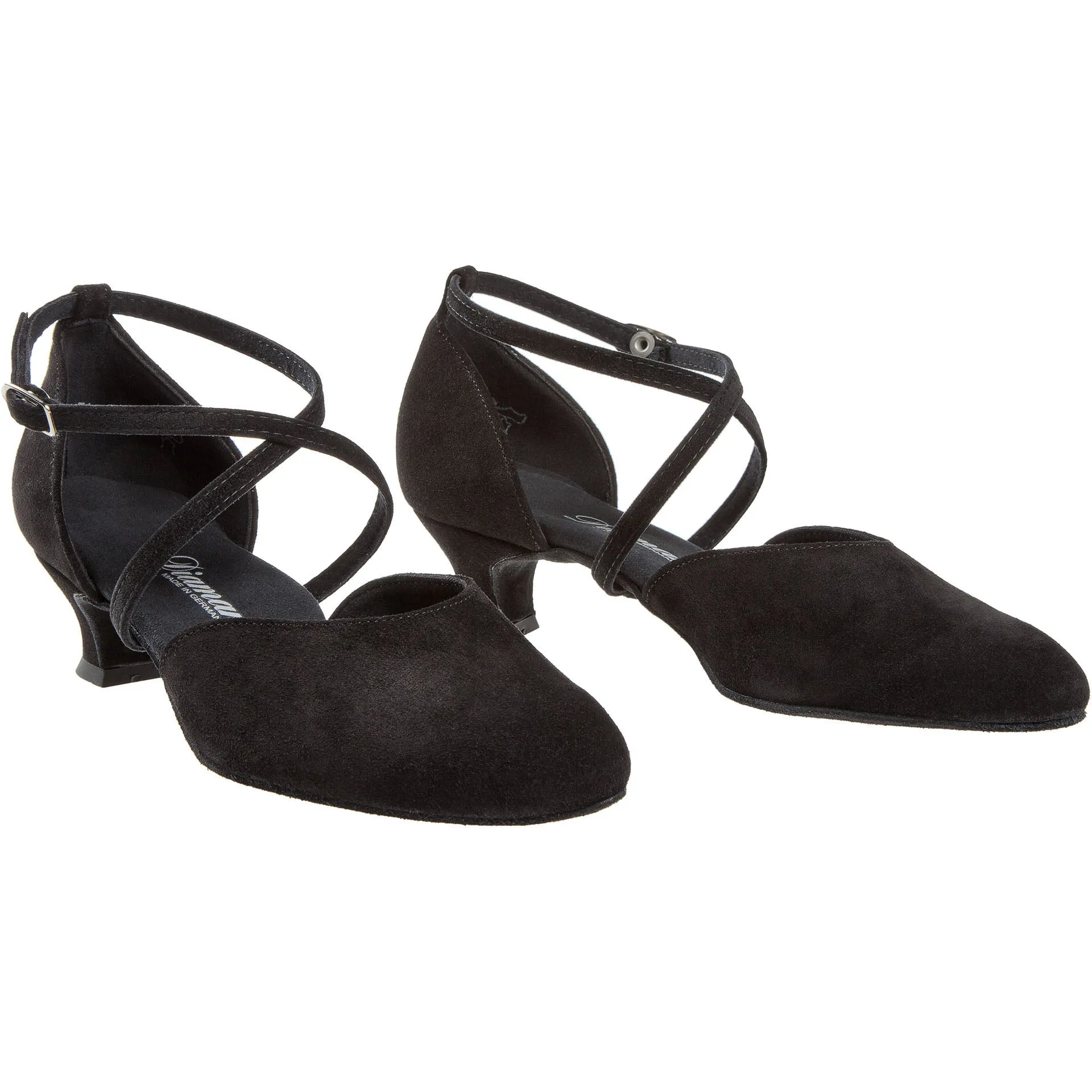 048 Zapatos de baile de ante negro