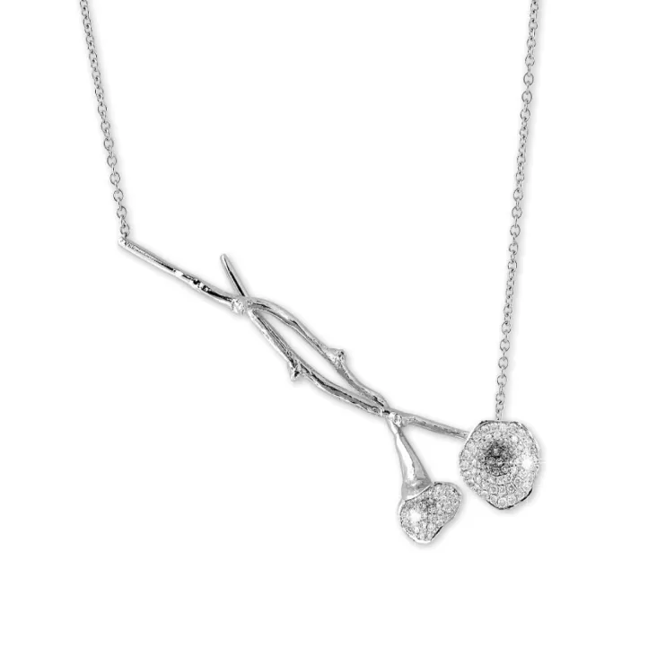 0.73 quilates gargantilla diamante diseño en platino 
