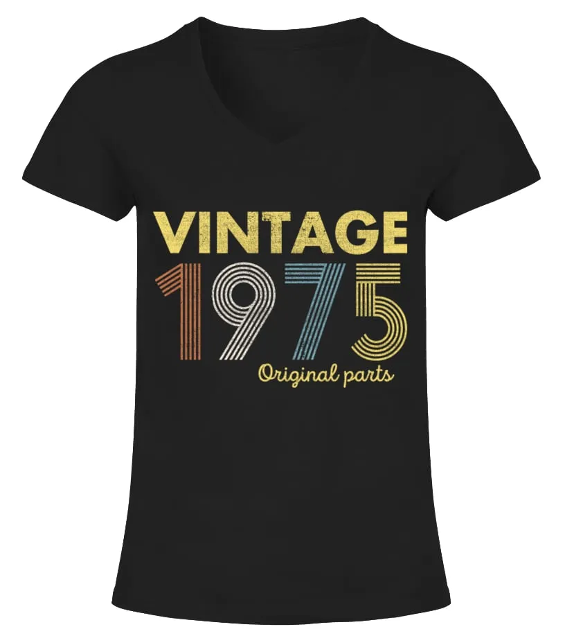 1975 Vintage Original Parts Camiseta cuello pico Mujer
