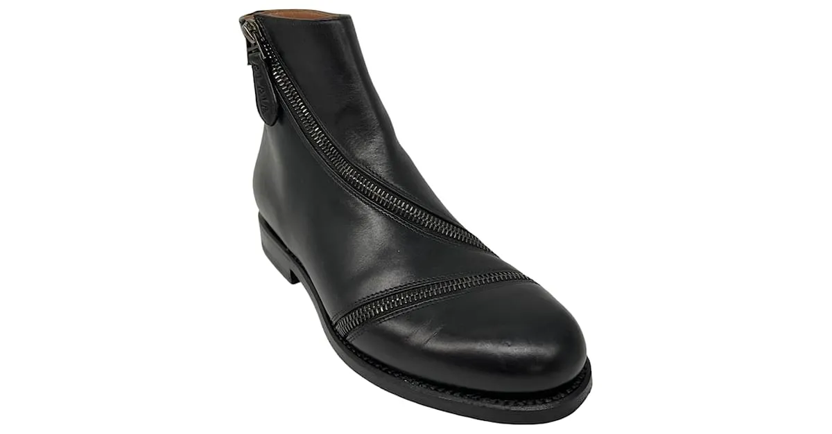 Alaïa Botines de cuero con detalle de cremallera Alaia Black Negro 