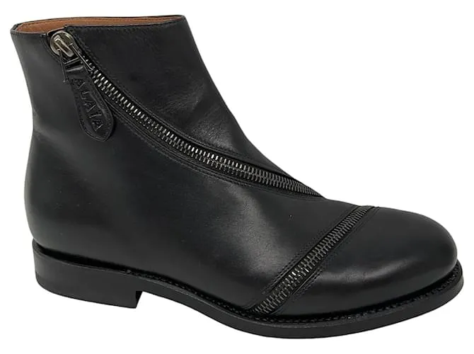 Alaïa Botines de cuero con detalle de cremallera Alaia Black Negro 