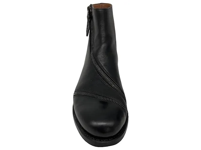 Alaïa Botines de cuero con detalle de cremallera Alaia Black Negro 