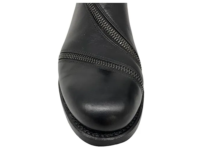 Alaïa Botines de cuero con detalle de cremallera Alaia Black Negro 