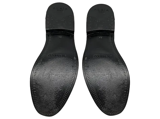 Alaïa Botines de cuero con detalle de cremallera Alaia Black Negro 