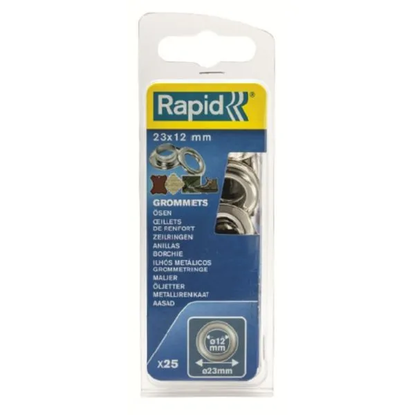 ANILLA FIJ LONA/PLASTICO/CUERO RAPID TIPO BROCHE RAPID 25 PZ 5000413