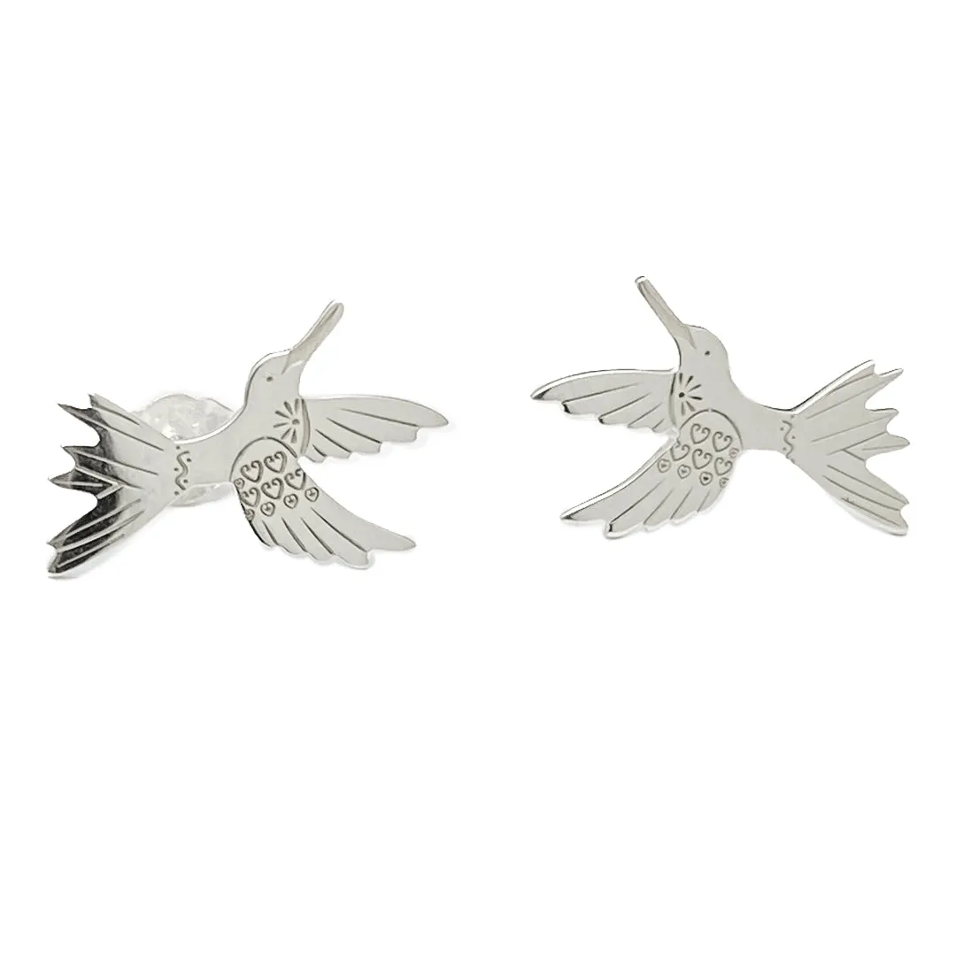 ARETES COLIBRí  PLATA
