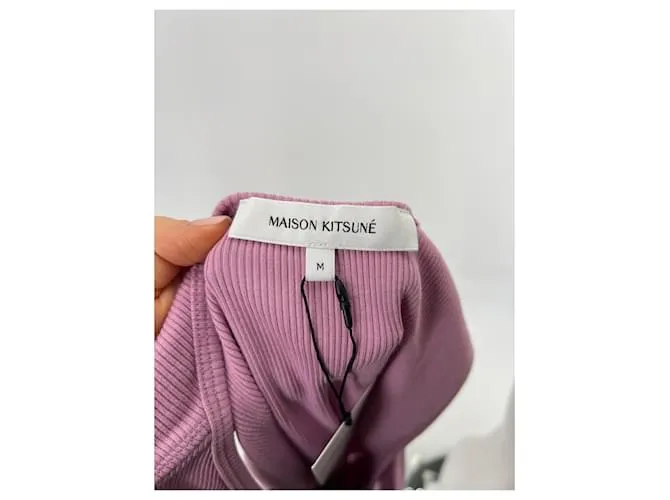 Autre Marque MAISON KITSUNE Tops Camiseta.Internacional M Algodón Rosa 
