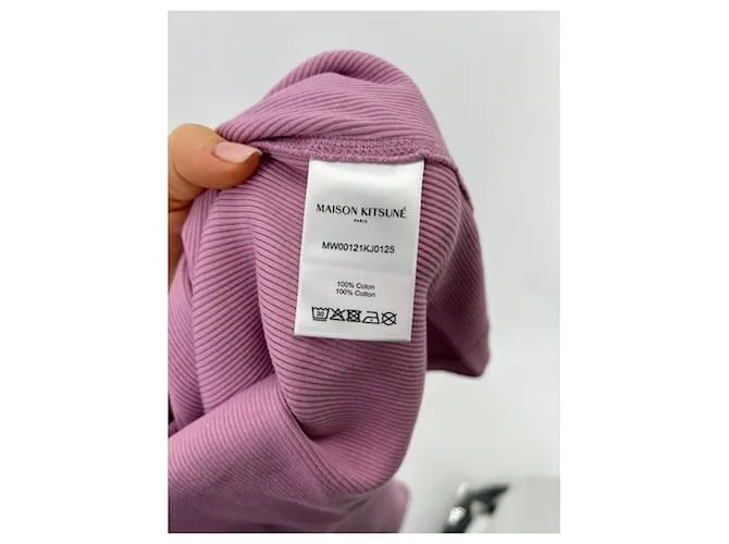 Autre Marque MAISON KITSUNE Tops Camiseta.Internacional M Algodón Rosa 