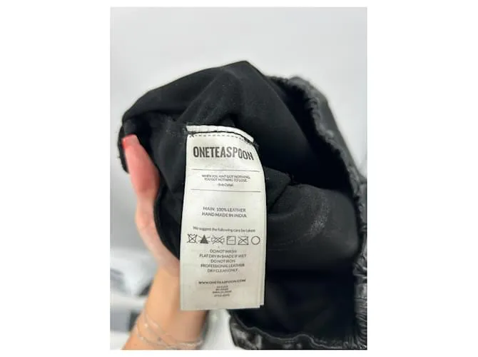 Autre Marque ONETEASPOON Pantalón T.Cuero XS Internacional Negro 