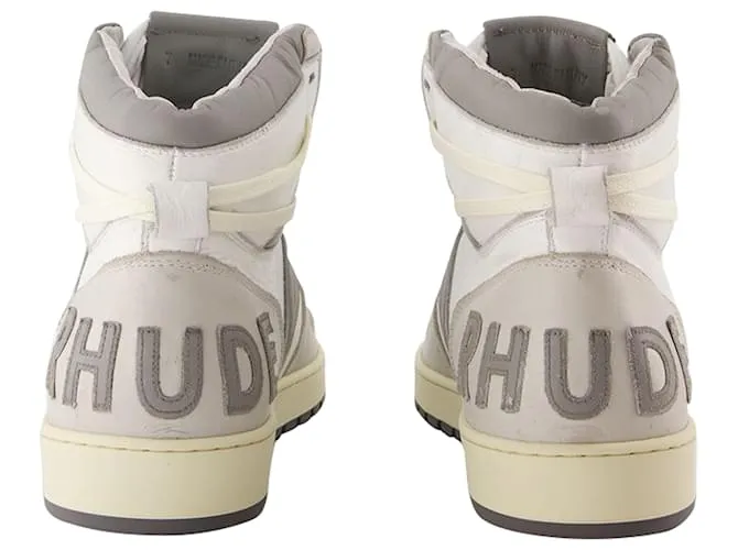 AUTRE MARQUE RHECESS HI SNEAKERS  RHUDE  CUERO  BLANCO/GRIS 