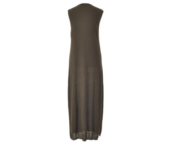 Autre Marque Vestido largo de punto boucle Marrón oscuro 