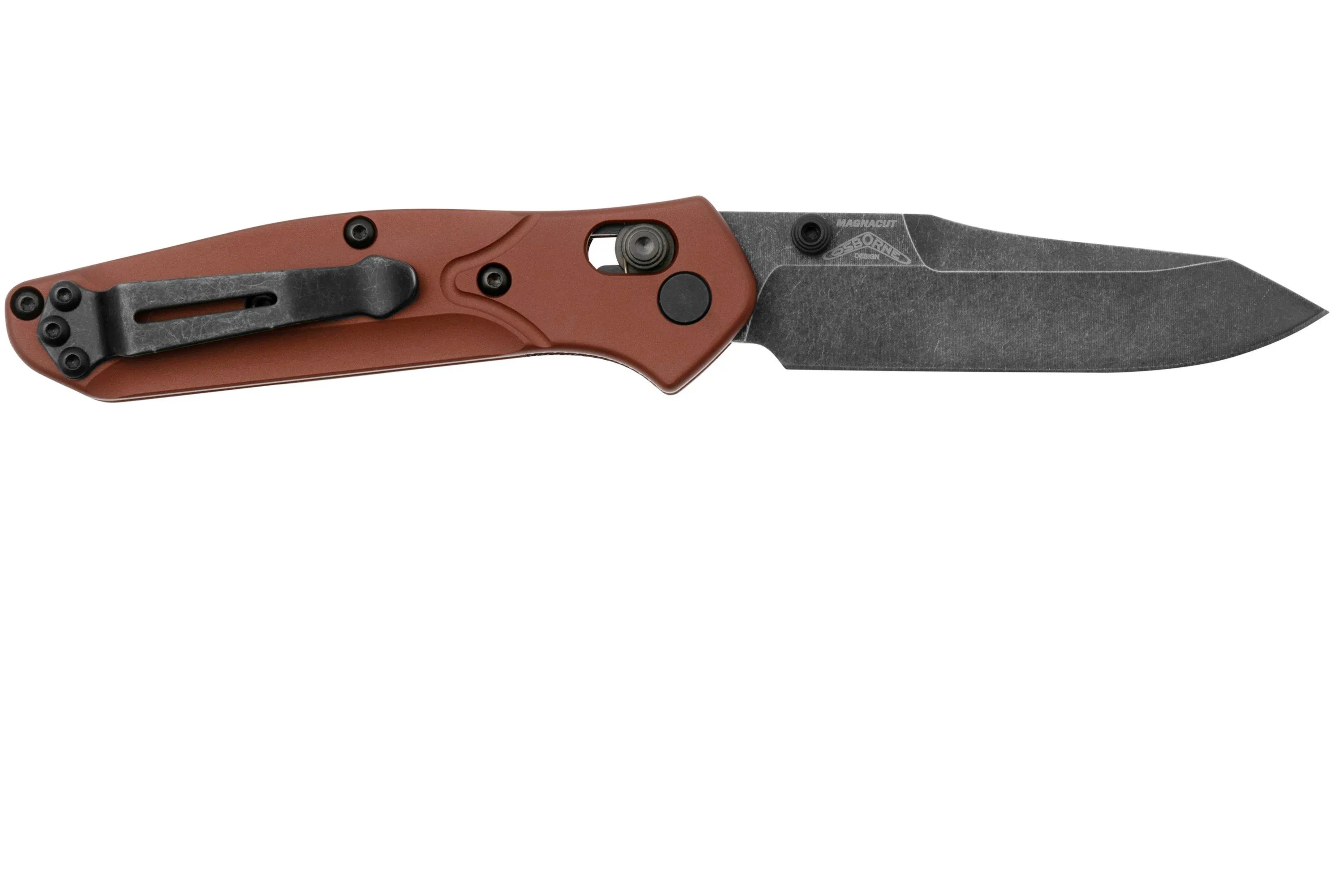 BENCHMADE 945BK03 MINI OSBORNE, DLC BATTLEWASH CPM MAGNACUT, BURNT COPPER ALUMINUM NAVAJA, DISEñO WARREN OSBORNE