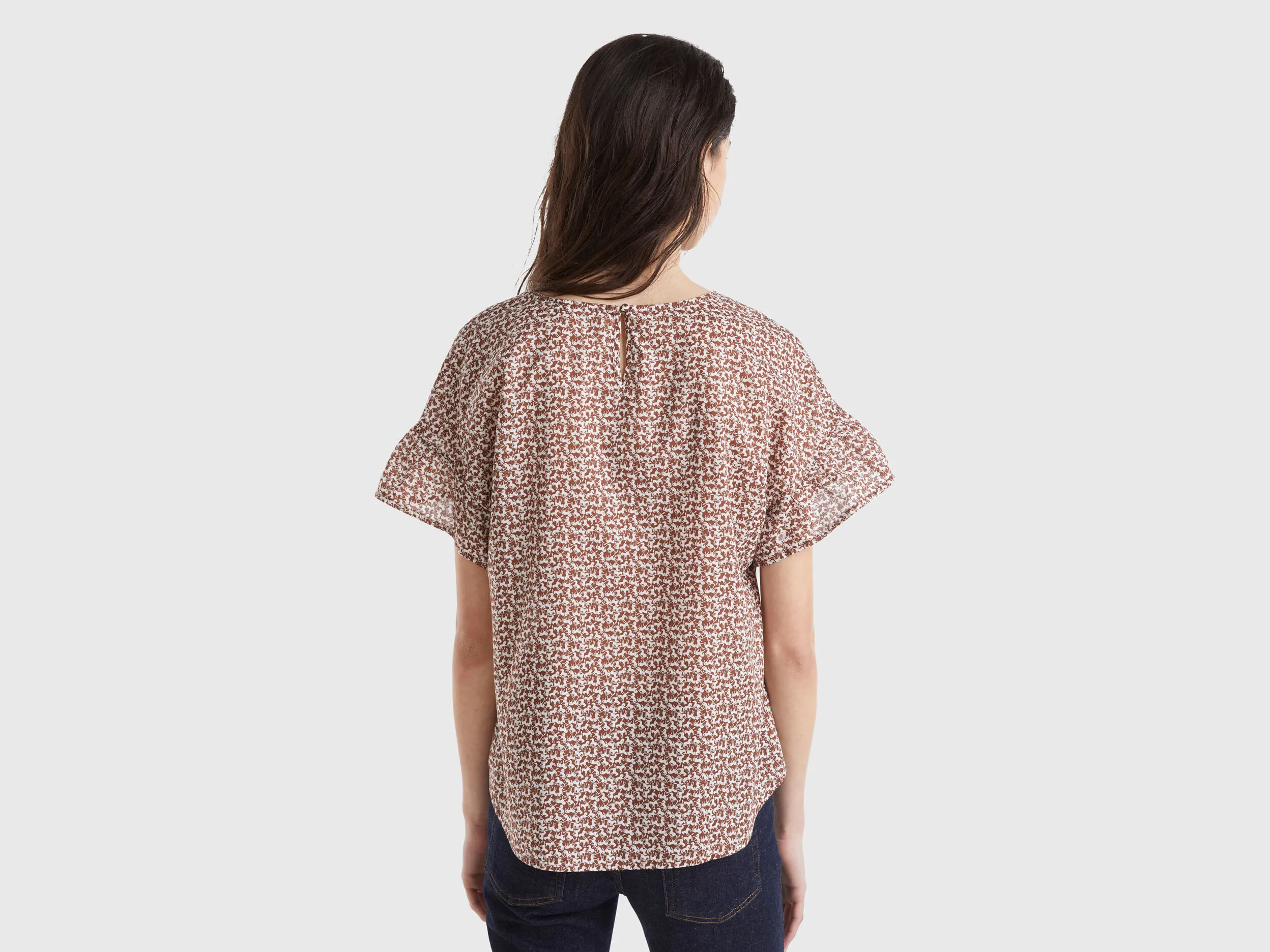 Blusa estampada de algodón ligero