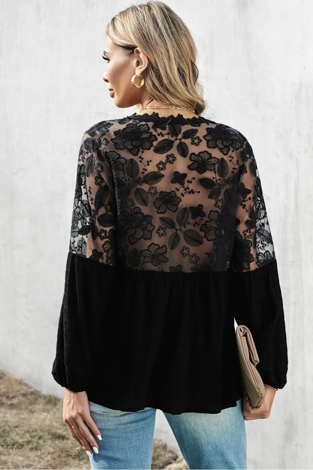 Blusa fluida negra