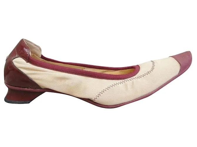 Bombas miu miu 36,5 Beige Burdeos 