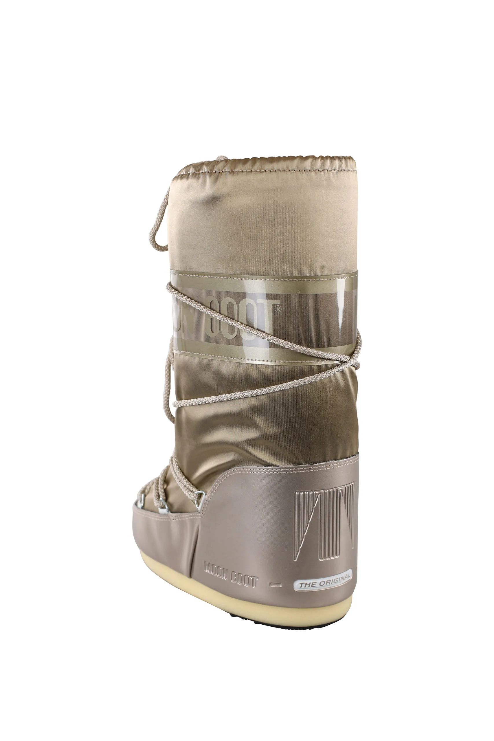 Botas de nieve doradas con logo monocromático