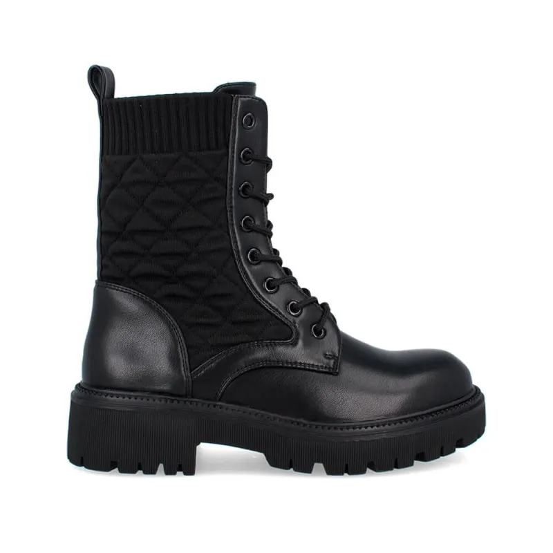 Botin Mujer Motera Caña Elástica Negro . D'Angela