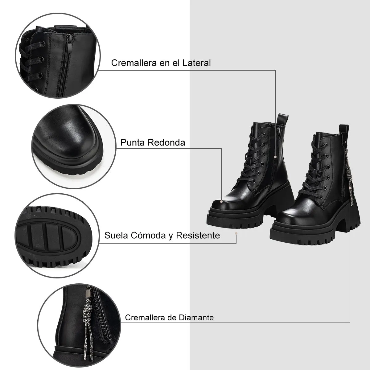 Botin Negro Casual Mujer Weide Dh69