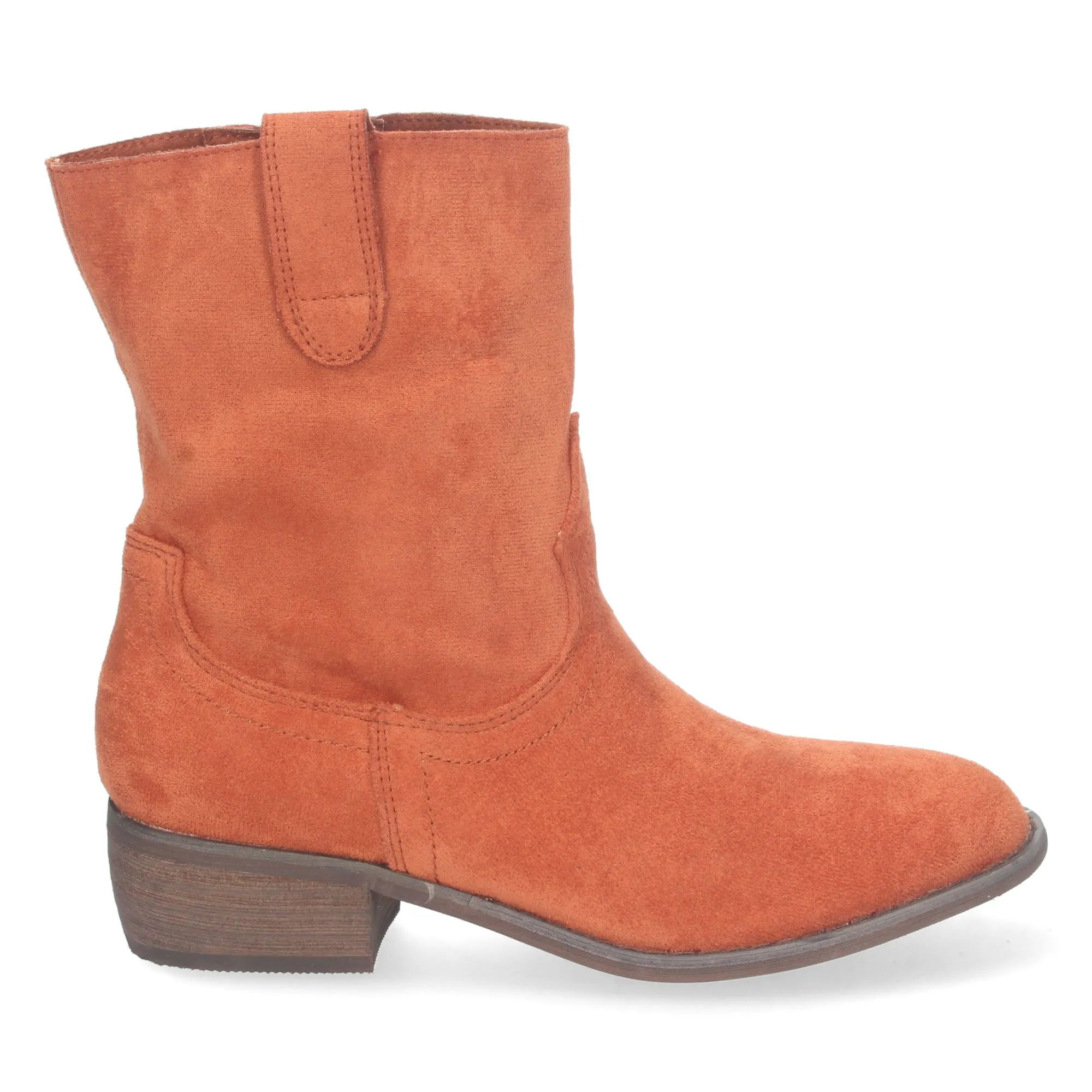 Botines bajos cómodos punta redonda mujer color naranja