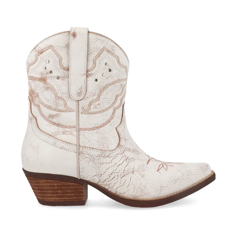 Botín Casual Trender de piel color Blanco Decorada para Mujer