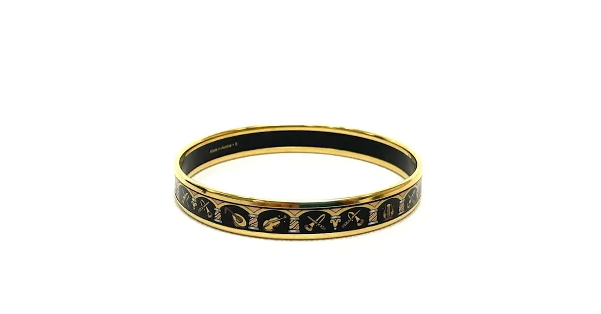 Brazalete Cloisonné Hermès Negro 