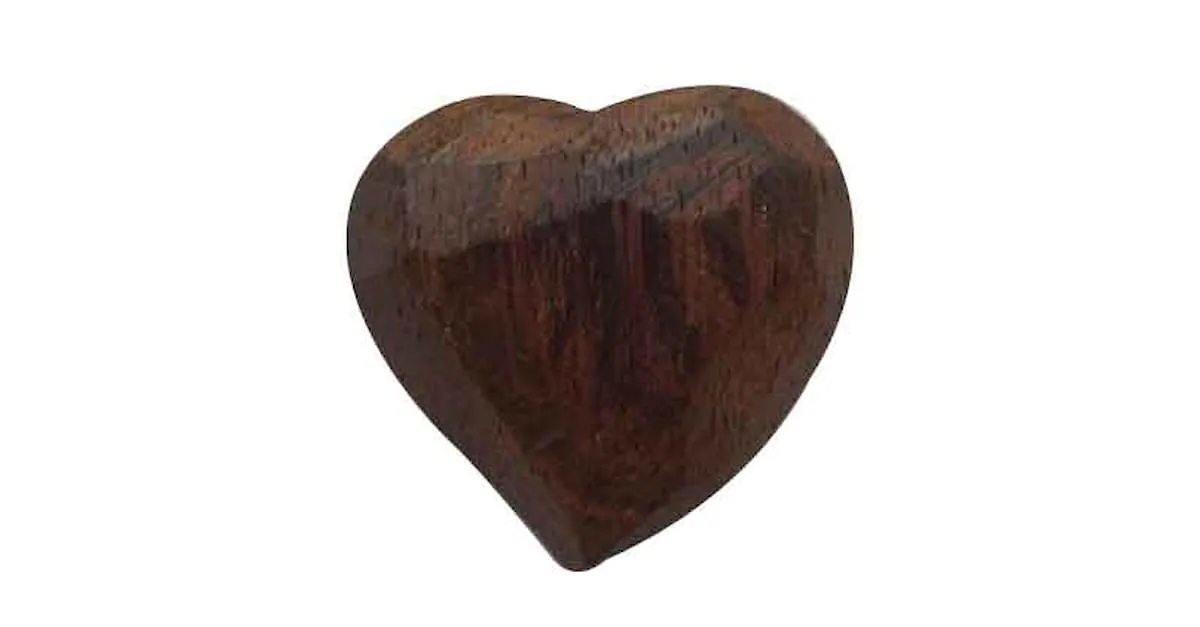 Broche corazón de madera exótica Yves Saint Laurent Castaño 
