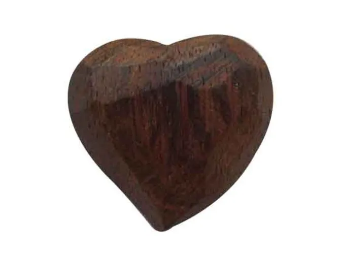 Broche corazón de madera exótica Yves Saint Laurent Castaño 