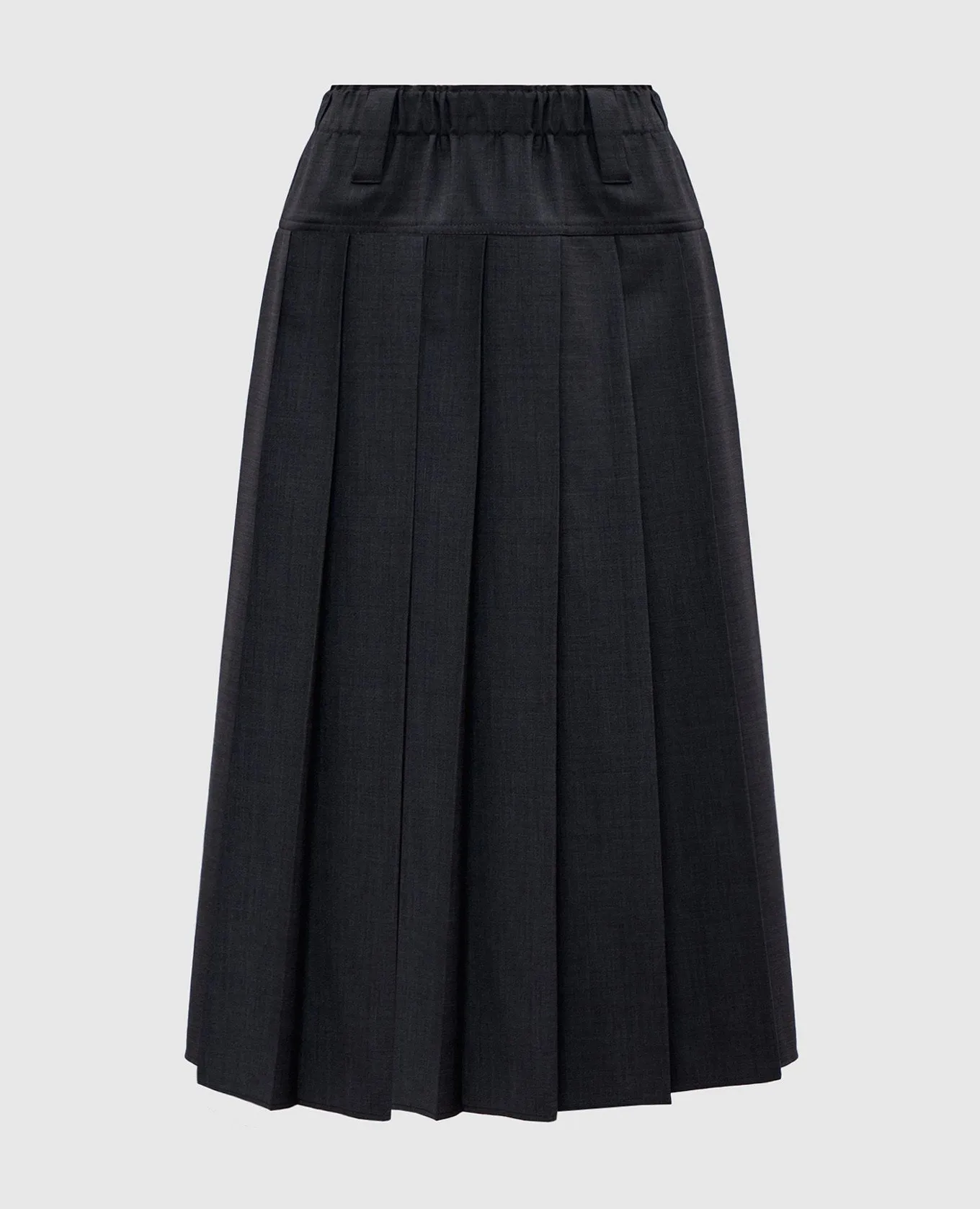 Brunello Cucinelli Gray pleated skirt with wool