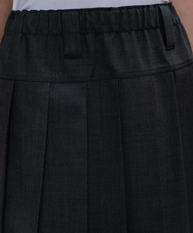 Brunello Cucinelli Gray pleated skirt with wool