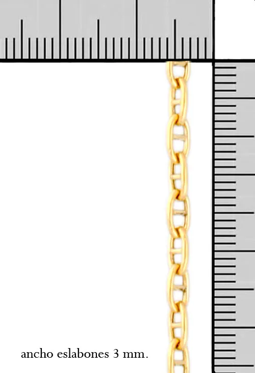 Cadena de oro amarillo 18K eslabones ancla forzada