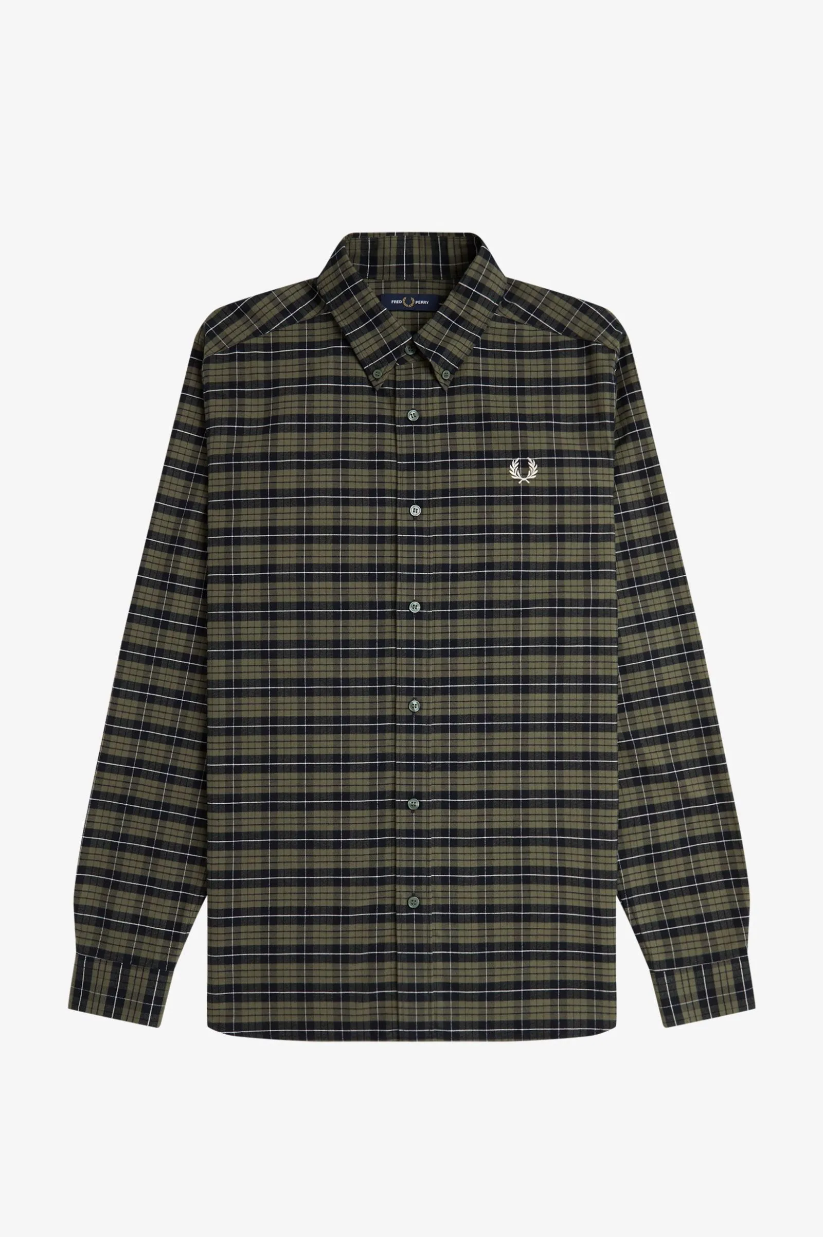 Camisa a cuadros escoceses en algodón Oxford cepillado