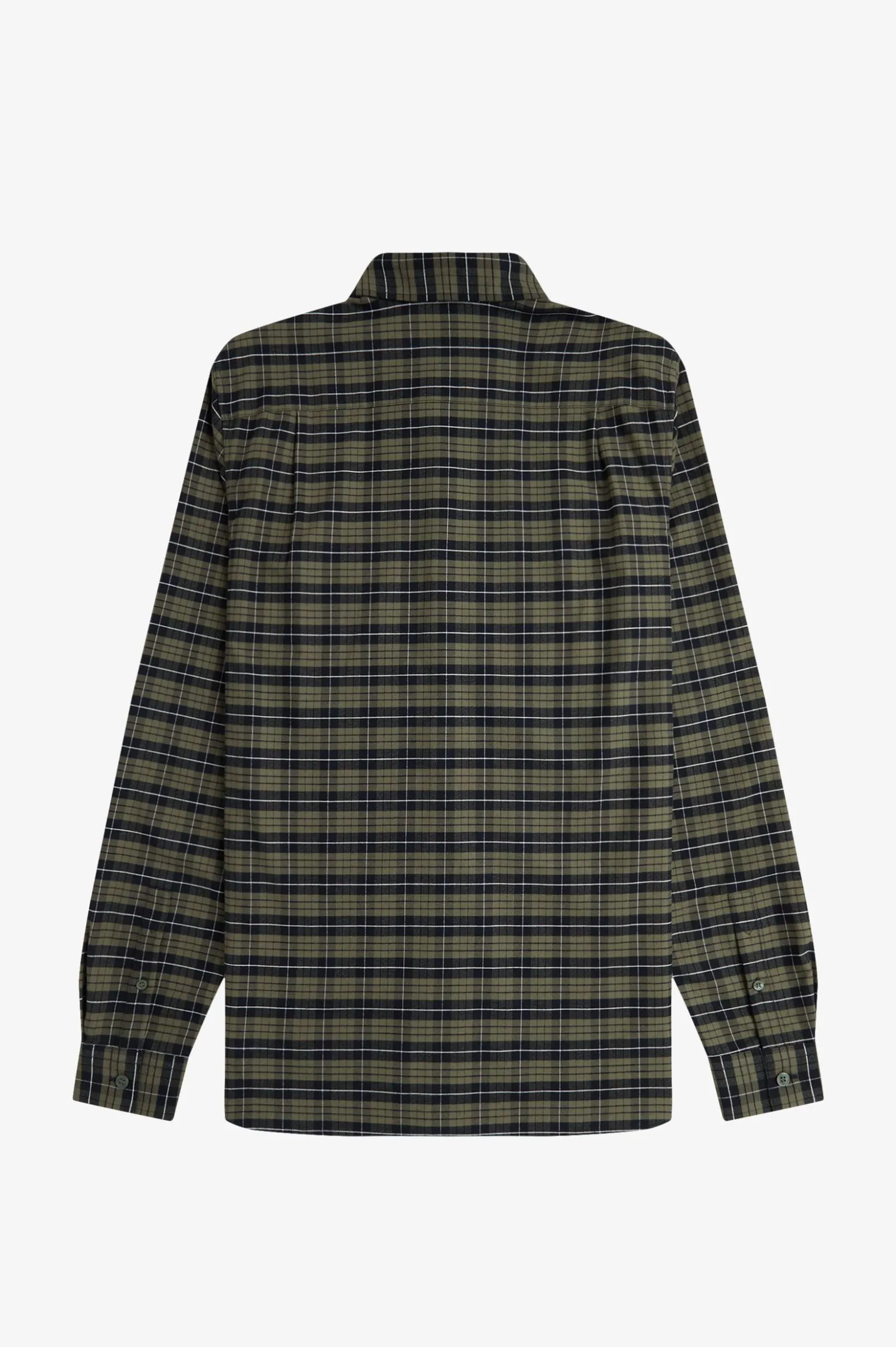 Camisa a cuadros escoceses en algodón Oxford cepillado