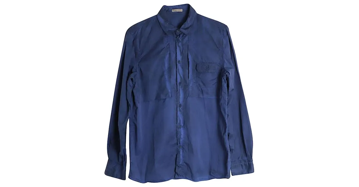 Camisa con botones Bottega Veneta en algodón azul 