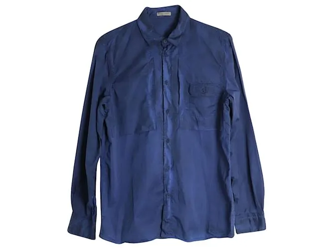 Camisa con botones Bottega Veneta en algodón azul 