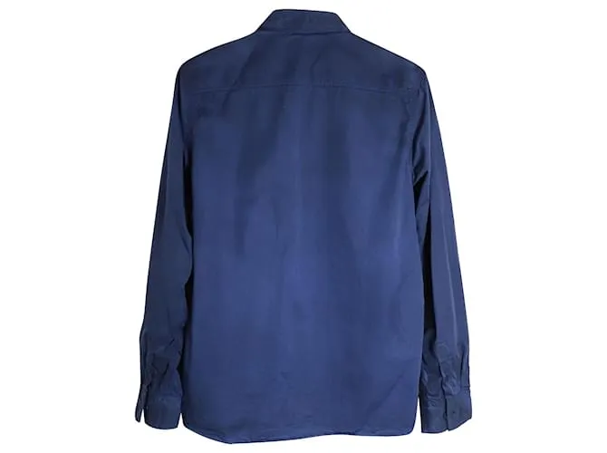 Camisa con botones Bottega Veneta en algodón azul 