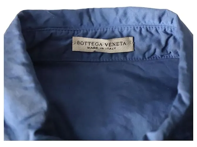 Camisa con botones Bottega Veneta en algodón azul 