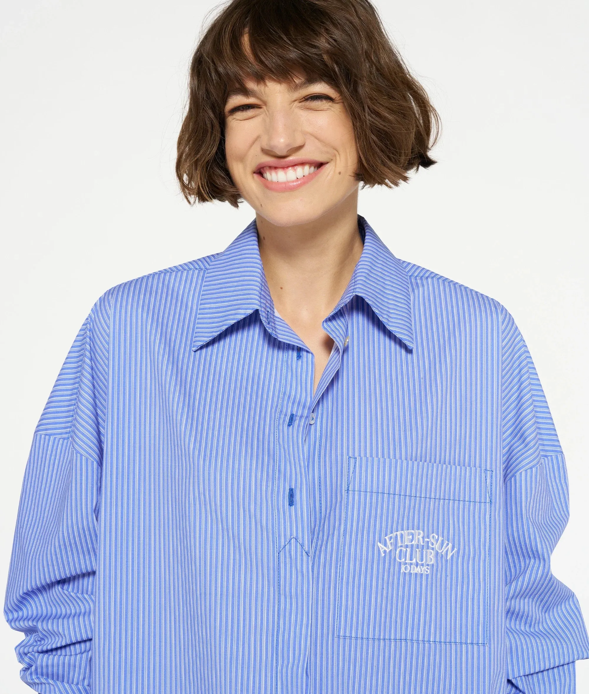 CAMISA DE RAYAS DE 10DAYS  GRIS