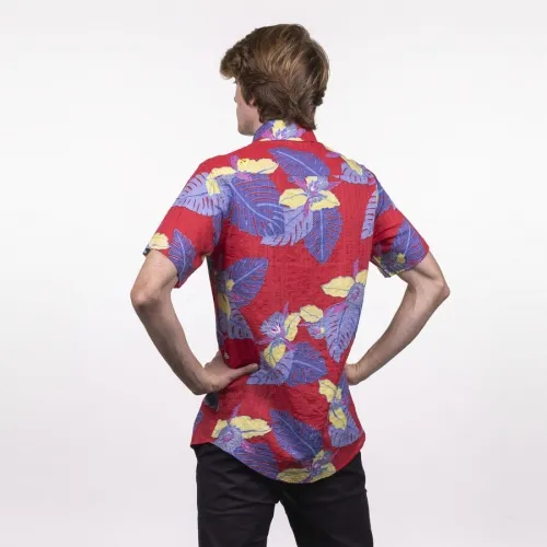 CAMISA HYDROPONIC MANGA CORTA HOMBRE DIVERTIDA MAGNUM P.I. RED HAWAIIAN REF. 2105201 ROJA HAWAIANA