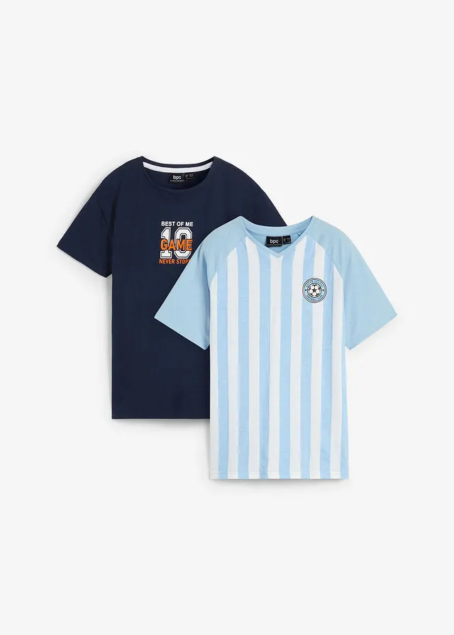 CAMISETA AZUL MARINOBLANCO ESTAMPADO