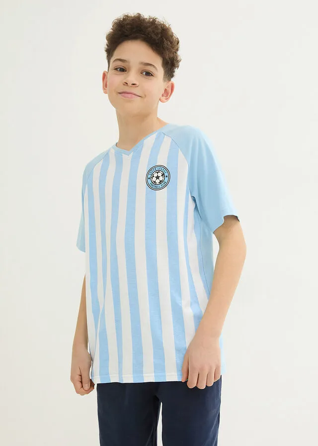 CAMISETA AZUL MARINOBLANCO ESTAMPADO
