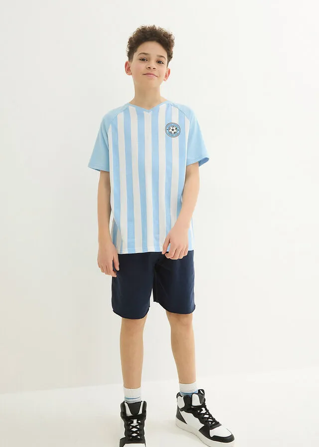 CAMISETA AZUL MARINOBLANCO ESTAMPADO
