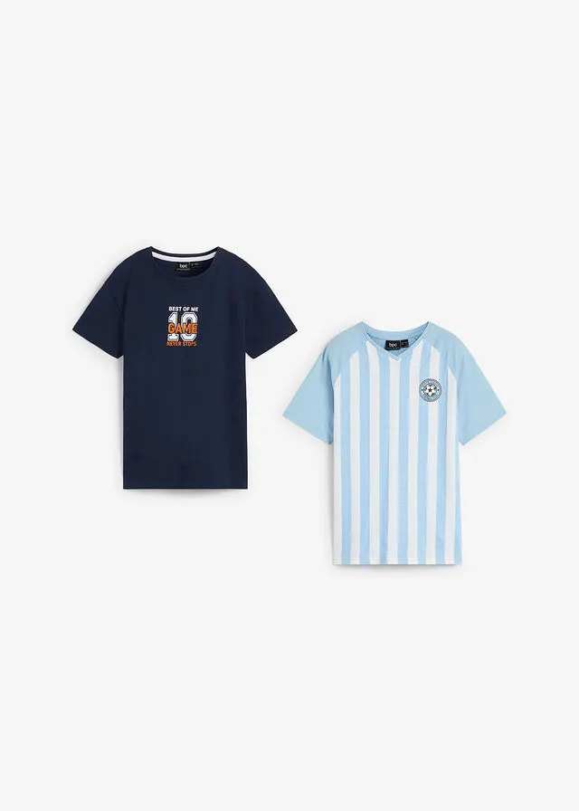 CAMISETA AZUL MARINOBLANCO ESTAMPADO