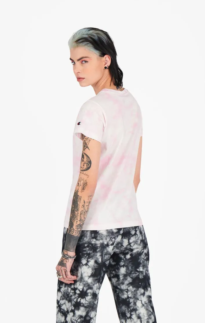 CAMISETA CHAMPION MUJER MANGA CORTA TIE DYE DIGITAL PRINT TSHIRT PINK REF. 113939 ROSA TIE DYE DEGRADADO