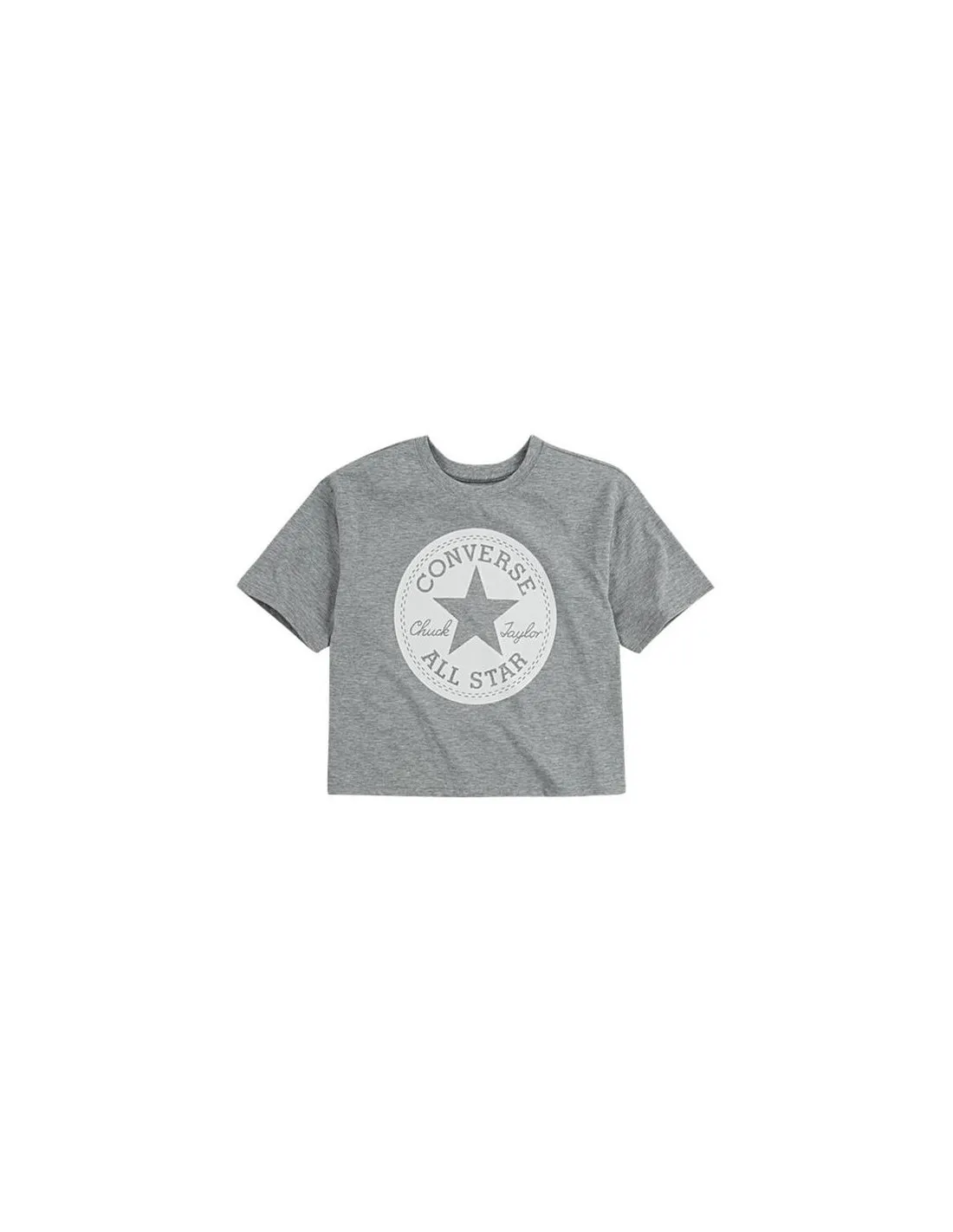 Camiseta Converse Signature Chuck Patch Boxy Niña Gris