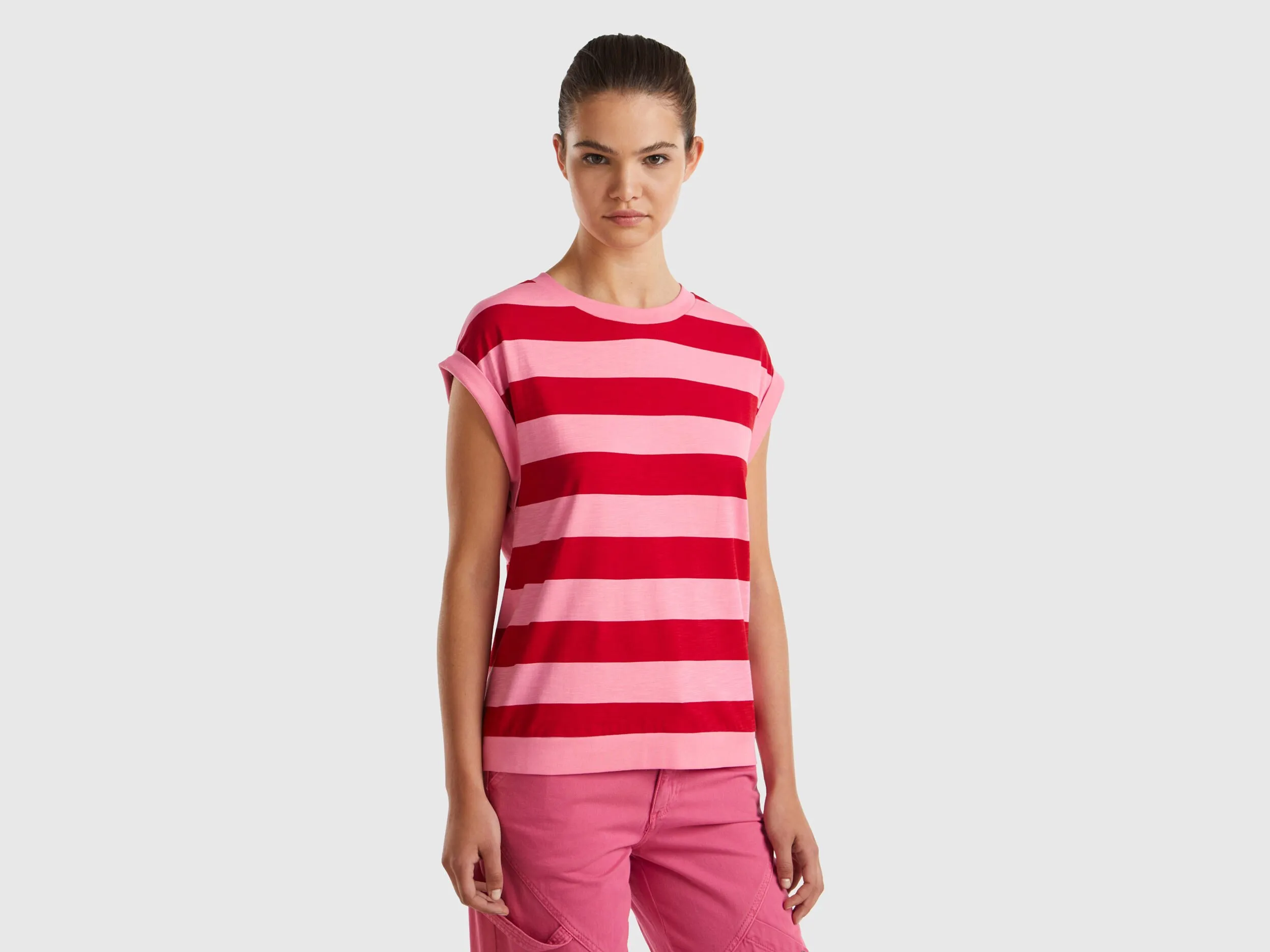 Camiseta de rayas de 100 % algodón