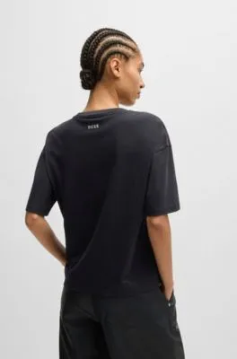 Camiseta en punto de algodón con estampado gráfico de temporada