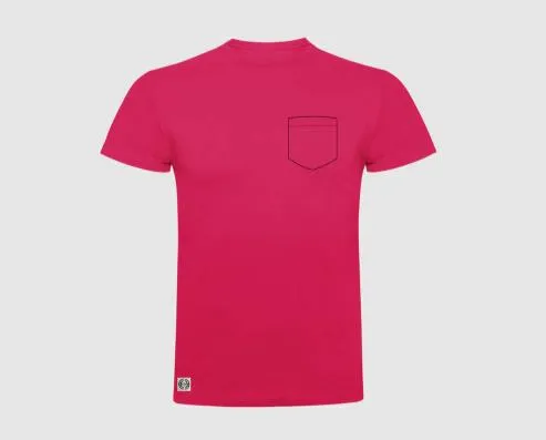 Camiseta niño bolsillo personalizado color rosetón. 