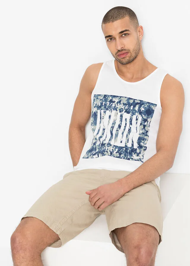 CAMISETA SIN MANGAS (2 UNIDADES) NEGROBLANCO ESTAMPADO