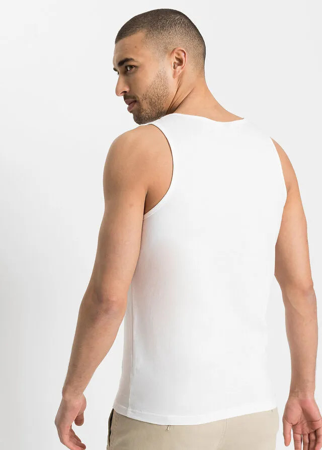 CAMISETA SIN MANGAS (2 UNIDADES) NEGROBLANCO ESTAMPADO